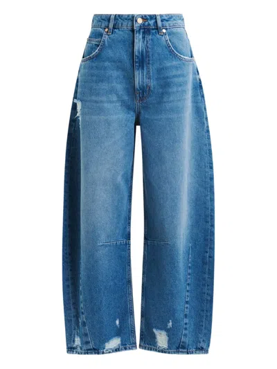 Essentiel Antwerp Twisted-seam Cotton Barrel-leg Jeans In Blue