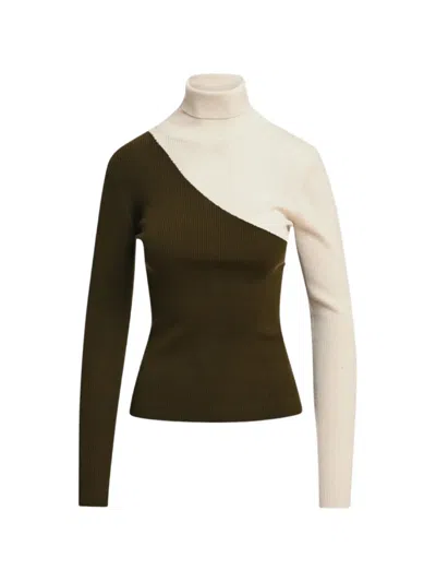 Essentiel Antwerp Two-tone Ribbed-knit Sweater In Multi