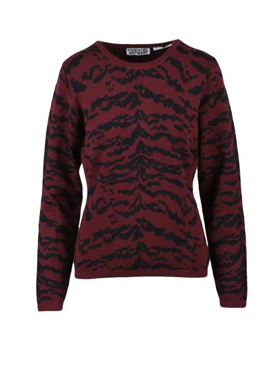 Essentiel Antwerp Two-tone Stretch Crew Neck Sweater In Multi