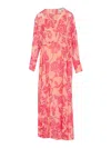 Essentiel Antwerp Hardware Pink Floral Long Dress In Multicolour