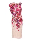Essentiel Antwerp Haylight Asymmetric Midi Dress In Color Carne Y Neutral