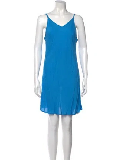 Pre-owned Essentiel Antwerp V-neck Knee-length Dress In Blue