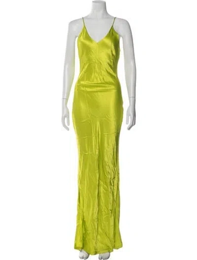 Pre-owned Essentiel Antwerp V-neck Long Dress In Green