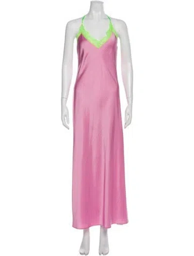 Pre-owned Essentiel Antwerp V-neck Long Dress In Pink
