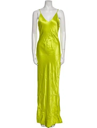 Pre-owned Essentiel Antwerp V-neck Long Dress W/ Tags In Green