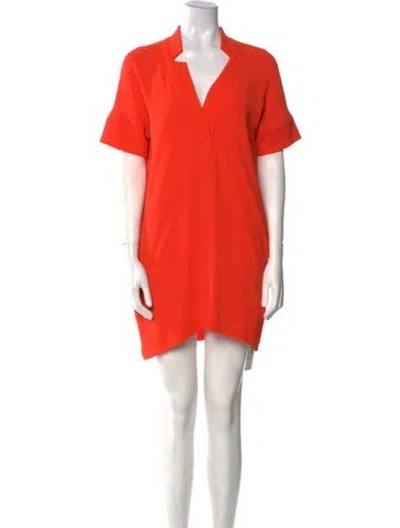 Pre-owned Essentiel Antwerp V-neck Mini Dress In Orange