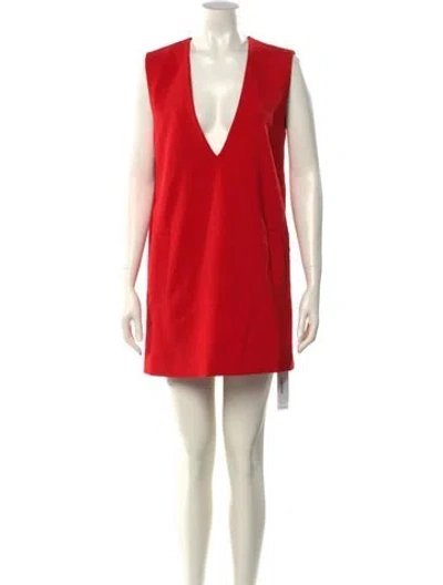 Pre-owned Essentiel Antwerp V-neck Mini Dress In Red