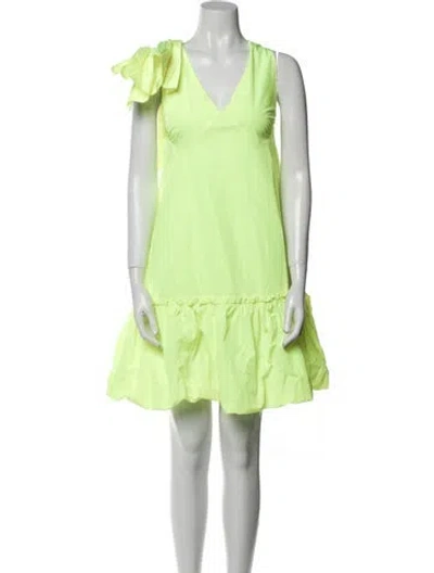 Pre-owned Essentiel Antwerp V-neck Mini Dress In Yellow