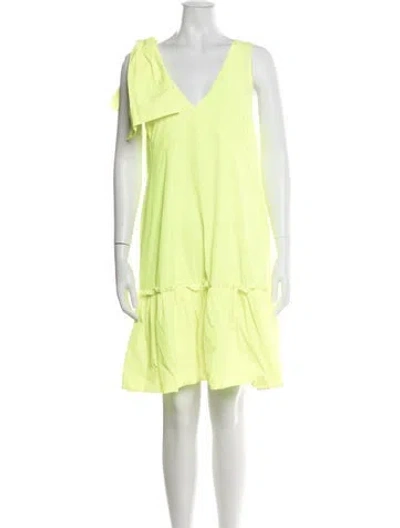 Pre-owned Essentiel Antwerp V-neck Mini Dress In Yellow