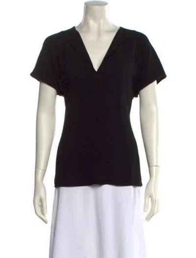 Pre-owned Essentiel Antwerp V-neck Short Sleeve T-shirt In Black