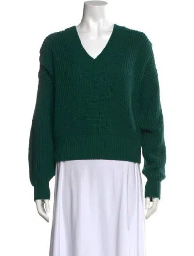 Pre-owned Essentiel Antwerp V-neck Sweater In Green