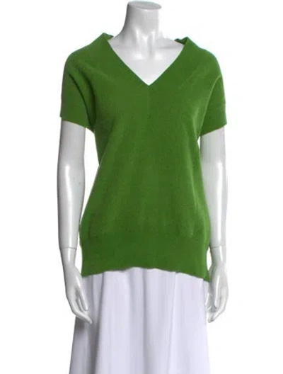 Pre-owned Essentiel Antwerp V-neck Sweater In Green
