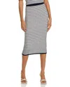 Essentiel Antwerp Wavy Striped Midi Skirt In Dark Sapphire