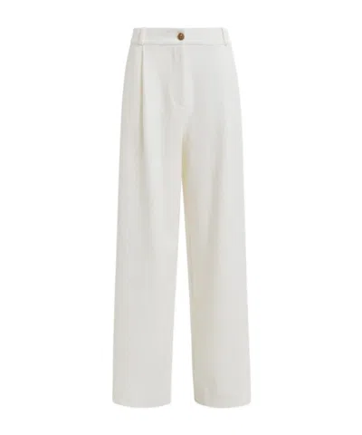 Essentiel Antwerp White Organic Cotton Blend Wide-leg Pants