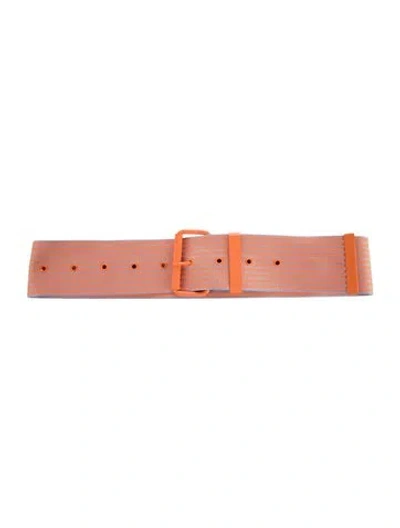 Pre-owned Essentiel Antwerp Wide Canvas Belt In Orange