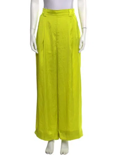 Pre-owned Essentiel Antwerp Wide Leg Pants In Green/yellow