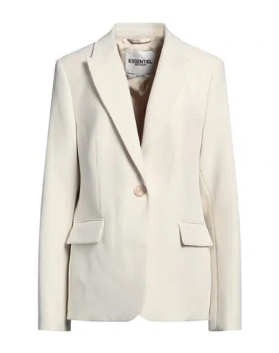 Essentiel Antwerp Woman Blazer Ivory Size 10 Recycled Polyester, Elastane In Neutral