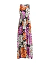 Essentiel Antwerp Flowers Black Long Dress In Purple