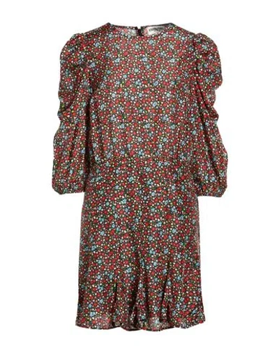 Essentiel Antwerp Woman Mini Dress Red Size 4 Silk In Brown