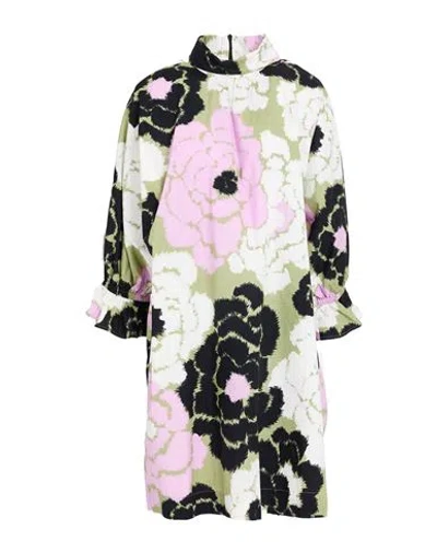 Essentiel Antwerp Woman Mini Dress Sage Green Size M Cotton In Multi