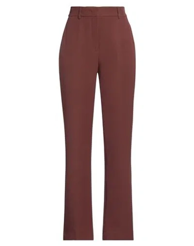 Essentiel Antwerp Woman Pants Brown Size 10 Recycled Polyester, Elastane