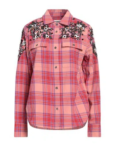 Essentiel Antwerp Woman Shirt Blush Size 8 Cotton, Acrylic, Glass In Pink