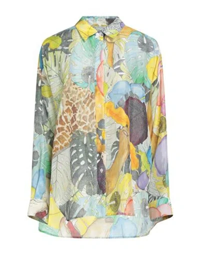 Essentiel Antwerp Woman Shirt Yellow Size L Silk In Multi