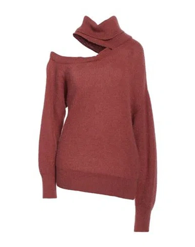 Essentiel Antwerp Woman Turtleneck Brick Red Size M Acrylic, Polyamide, Alpaca Wool, Mohair Wool In Red