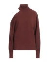 Essentiel Antwerp Woman Turtleneck Cocoa Size M Acrylic, Polyamide, Alpaca Wool, Mohair Wool In Brown
