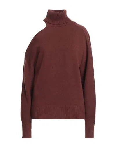 Essentiel Antwerp Woman Turtleneck Cocoa Size M Acrylic, Polyamide, Alpaca Wool, Mohair Wool In Brown