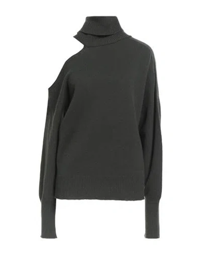 Essentiel Antwerp Woman Turtleneck Dark Green Size L Merino Wool, Cashmere