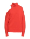 Essentiel Antwerp Woman Turtleneck Tomato Red Size M Merino Wool, Cashmere