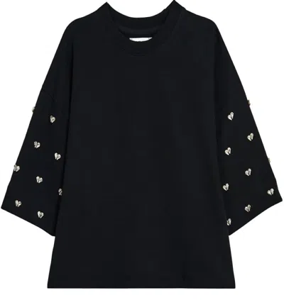 ESSENTIEL ANTWERP WOMEN'S ETUI EMBROIDERED SWEATSHIRT IN BLACK