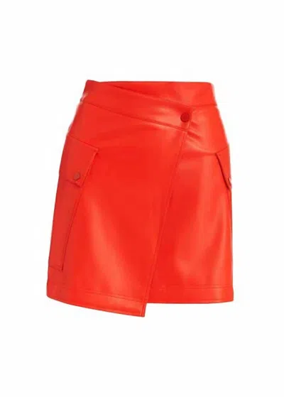 Essentiel Antwerp Women's Gradual Faux Leather Mini Skirt In Poppyfield Red