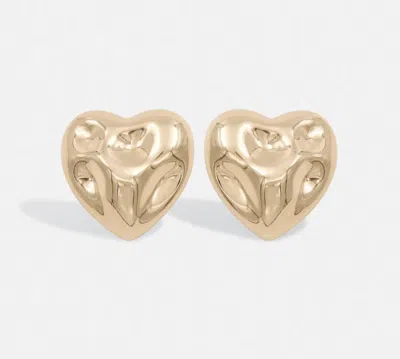 Essentiel Antwerp Women's Horace Textured Heart Studs In Gold