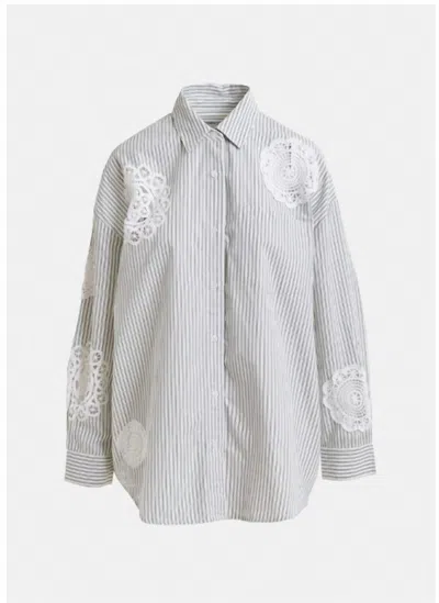 Essentiel Antwerp Women's Identical Lace Applique Shirt In White