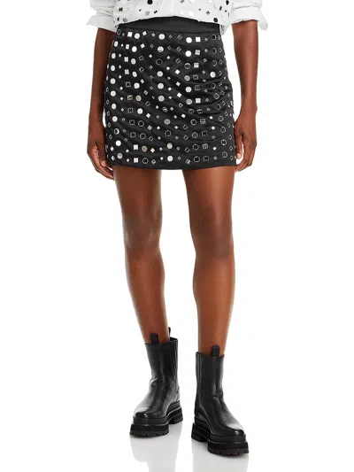 Essentiel Antwerp Womens Embellished Short Mini Skirt In Black