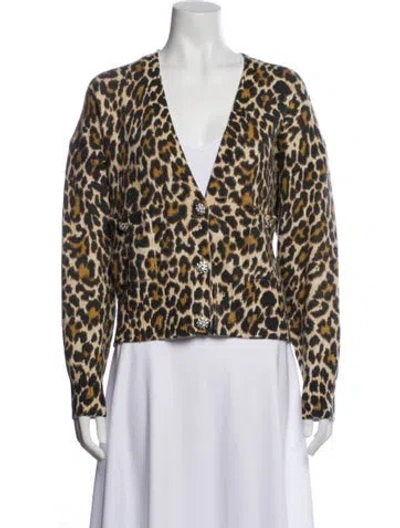 Pre-owned Essentiel Antwerp Wool Animal Print Jacket In Neutral