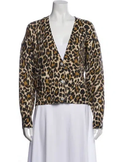 Pre-owned Essentiel Antwerp Wool Animal Print Jacket In Neutrals