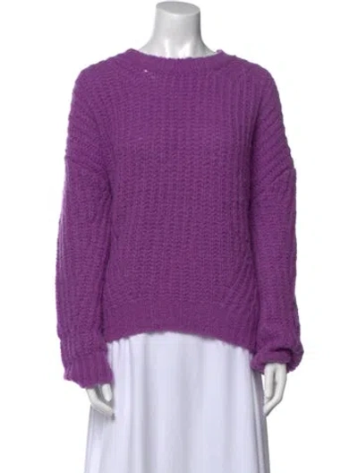Pre-owned Essentiel Antwerp Wool Bateau Neckline Sweater In Purple