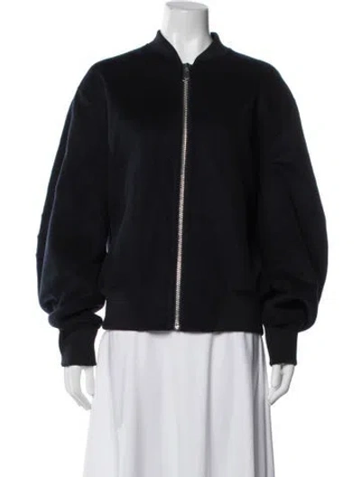 Pre-owned Essentiel Antwerp Wool Bomber Jacket In Blue