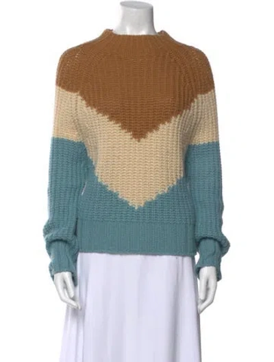 Pre-owned Essentiel Antwerp Wool Colorblock Pattern Sweater