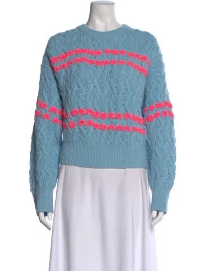 Pre-owned Essentiel Antwerp Wool Floral Print Sweater In Blue