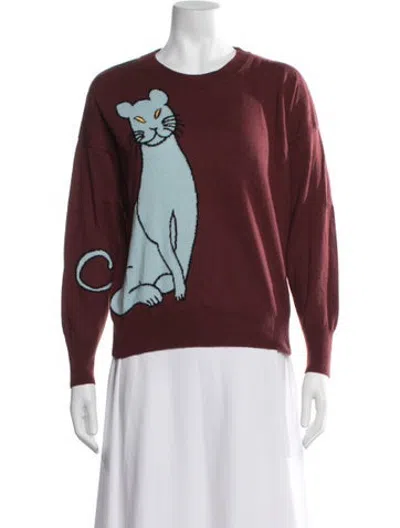 Pre-owned Essentiel Antwerp Wool Graphic Print Sweater In Red