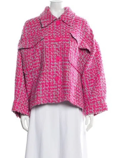 Pre-owned Essentiel Antwerp Wool Patterned Jacket In Pink