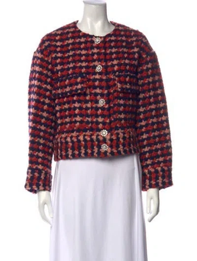 Pre-owned Essentiel Antwerp Wool Patterned Sweater In Red
