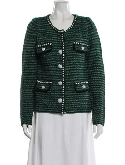 Pre-owned Essentiel Antwerp Wool Tweed Pattern Evening Jacket W/ Tags In Green