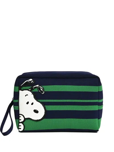 Essentiel Antwerp X Peanuts™ Snoopy Striped Clutch Bag In Blue