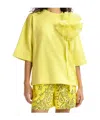 Essentiel Antwerp Yellow Sweatshirt With Removable Mesh Brooch