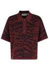 Essentiel Antwerp Zebra Print Pocket Polo Top In Red